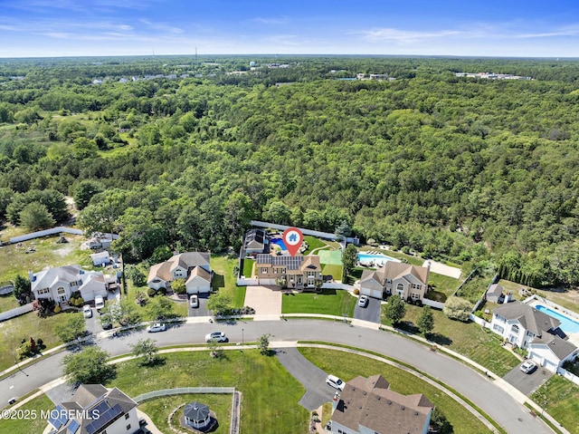 28 Hannah Lee Rd, Barnegat, NJ 08005 - aerial view of property and surrounding area featuring a heavily wooded area and nearby suburban area