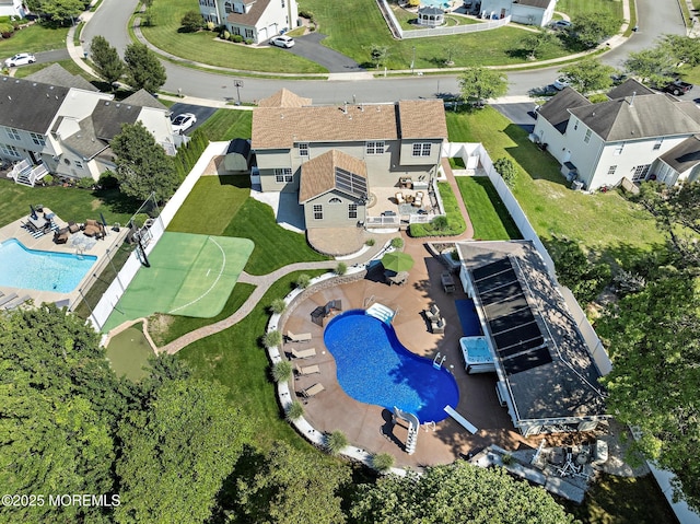 28 Hannah Lee Rd, Barnegat, NJ 08005 - aerial view of property and surrounding area with a pool and nearby suburban area