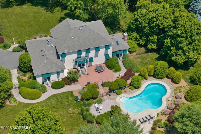 1 Yeger Dr, Upper Freehold, NJ 08501 - aerial view of property and surrounding area with a pool area
