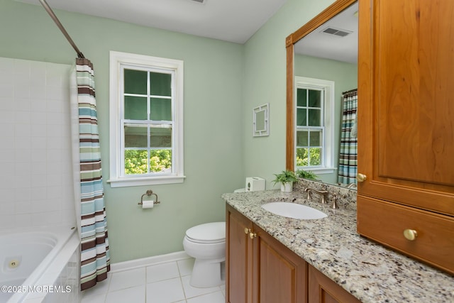 1 Yeger Dr, Upper Freehold, NJ 08501 - full bathroom with tile patterned floors, vanity, plenty of natural light, and toilet