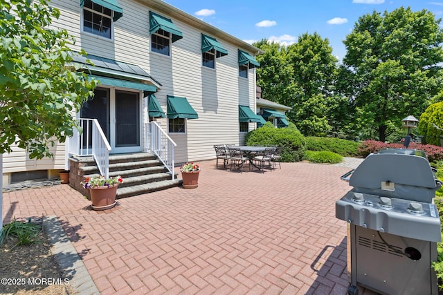1 Yeger Dr, Upper Freehold, NJ 08501 - view of patio / terrace featuring entry steps, area for grilling, and outdoor dining area