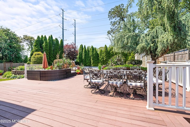 34 Mount Run, Tinton Falls, NJ 07753 - wooden terrace featuring outdoor dining space