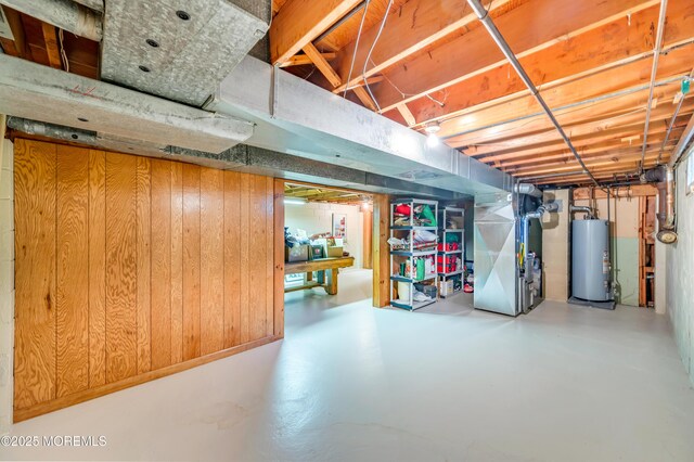 2146 Spruce Dr, Sea Girt, NJ 08750 - unfinished basement featuring water heater and heating unit