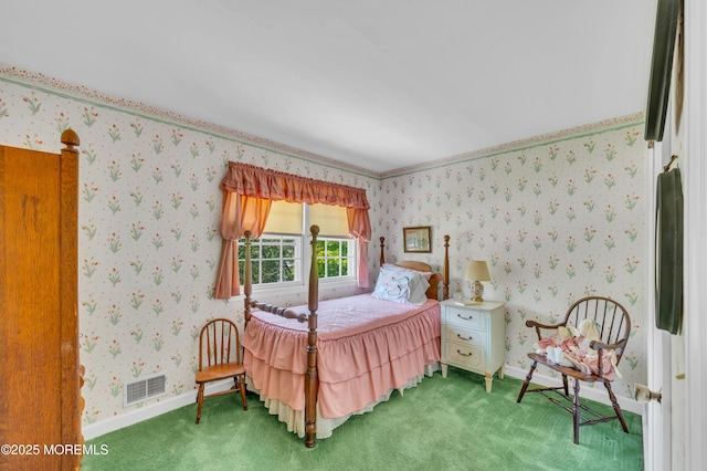 2146 Spruce Dr, Sea Girt, NJ 08750 - bedroom with carpet, baseboards, and wallpapered walls