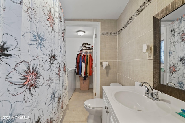1952 Stratford Ave, Neptune Township, NJ 07753 - full bath featuring vanity, toilet, tile patterned floors, and curtained shower