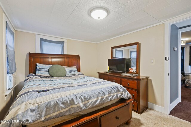 1952 Stratford Ave, Neptune Township, NJ 07753 - bedroom featuring light carpet, baseboards, and ornamental molding