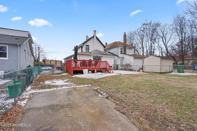 1952 Stratford Ave, Neptune Township, NJ 07753 - rear view of property with a wooden deck