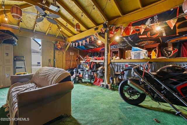 1952 Stratford Ave, Neptune Township, NJ 07753 - garage with a ceiling fan