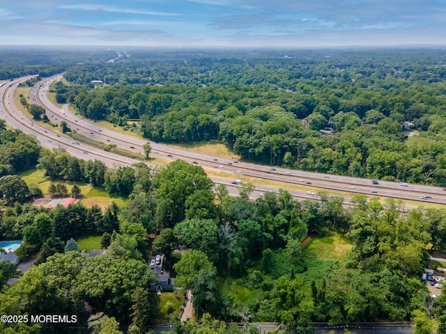 965 W Front St, Red Bank, NJ 07701 - aerial overview of property's location with a major roadway and a forest