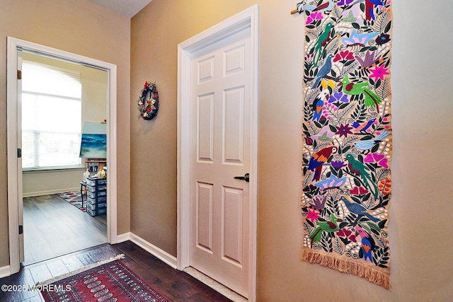 46 Rockland St, Barnegat, NJ 08005 - hallway with dark wood-style flooring and baseboards