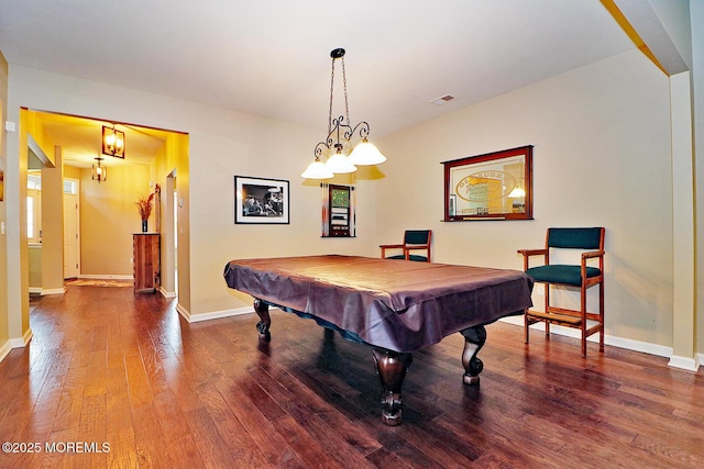 46 Rockland St, Barnegat, NJ 08005 - rec room featuring hardwood / wood-style flooring, baseboards, and billiards table