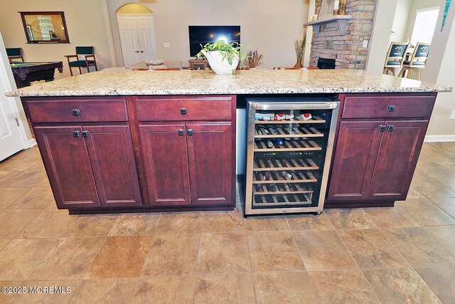 46 Rockland St, Barnegat, NJ 08005 - bar with wine cooler and baseboards