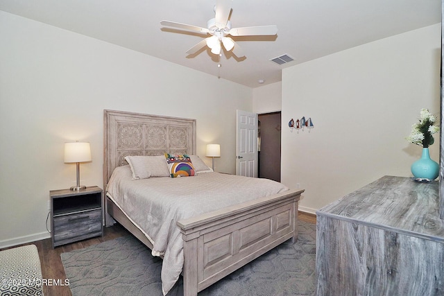 46 Rockland St, Barnegat, NJ 08005 - bedroom with dark wood-style floors, baseboards, and ceiling fan