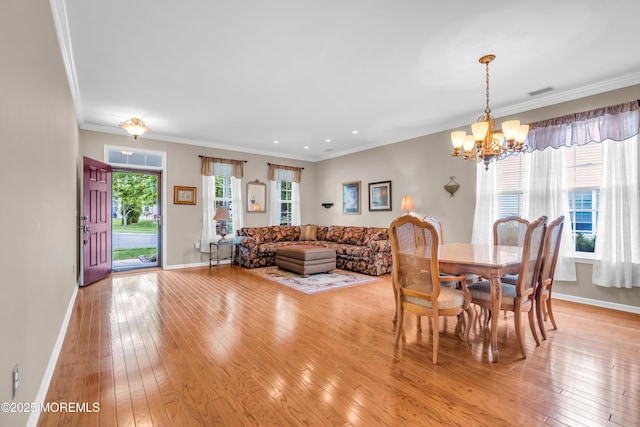 5 Minot Light Ct, Barnegat, NJ 08005 - dining space with healthy amount of natural light, baseboards, a chandelier, crown molding, and recessed lighting