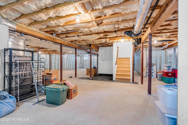 342 Old Squan Rd, Brick, NJ 08724 - unfinished basement with stairs