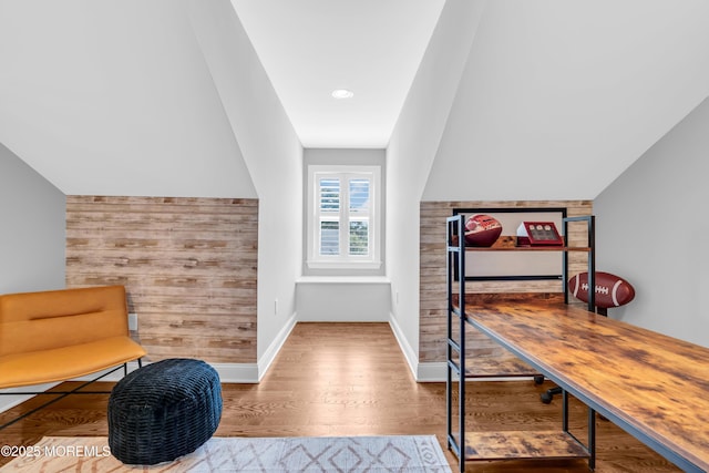 342 Old Squan Rd, Brick, NJ 08724 - interior space featuring wood finished floors, lofted ceiling, and baseboards