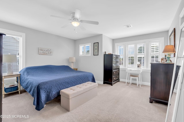 342 Old Squan Rd, Brick, NJ 08724 - carpeted bedroom featuring multiple windows, baseboards, and ceiling fan
