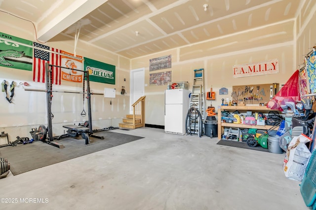 342 Old Squan Rd, Brick, NJ 08724 - garage featuring freestanding refrigerator