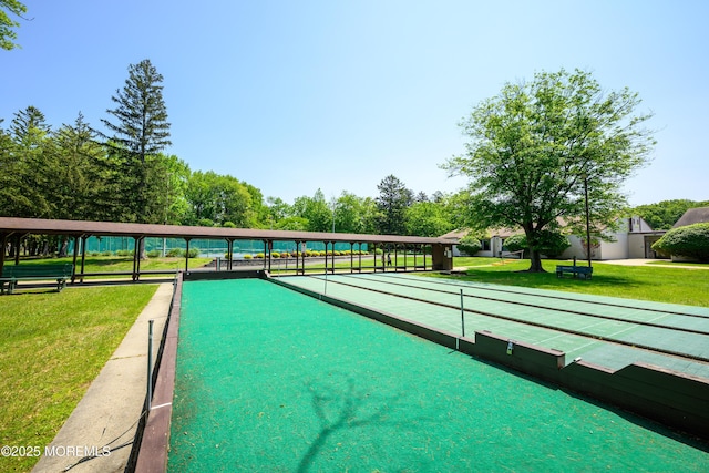 21 Pine Cluster Cir Unit A, Manalapan, NJ 07726 - view of property's community featuring a bocce ball area, a lawn, and shuffleboard