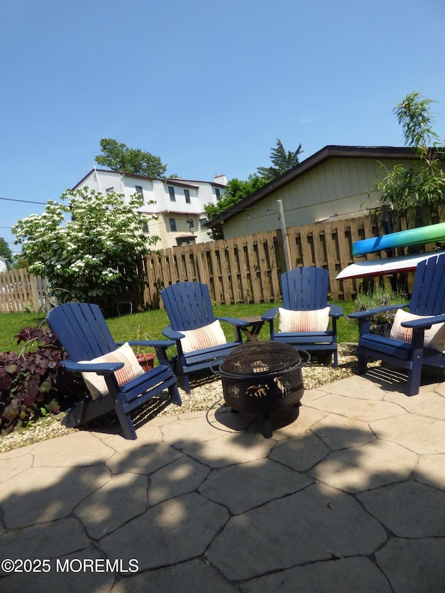 91 Center Ave, Atlantic Highlands, NJ 07716 - view of patio / terrace featuring a fire pit