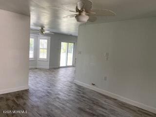 114 Mohican Ln, Little Egg Harbor, NJ 08087 - unfurnished room featuring a ceiling fan, baseboards, and wood finished floors