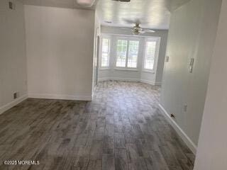 114 Mohican Ln, Little Egg Harbor, NJ 08087 - unfurnished room featuring a ceiling fan, baseboards, and wood finished floors