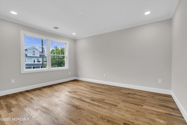 516 13th Ave, Belmar, NJ 07719 - unfurnished room featuring baseboards, wood finished floors, ornamental molding, and recessed lighting