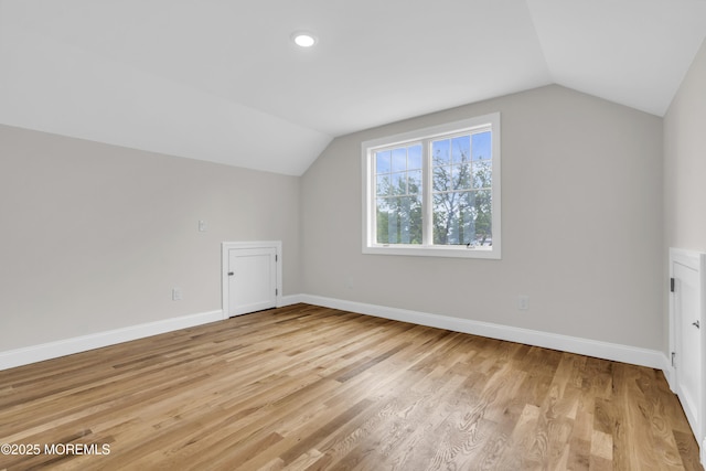 516 13th Ave, Belmar, NJ 07719 - bonus room featuring vaulted ceiling, light wood-style floors, baseboards, and recessed lighting