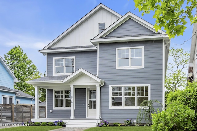 516 13th Ave, Belmar, NJ 07719 - view of front facade with board and batten siding and a porch