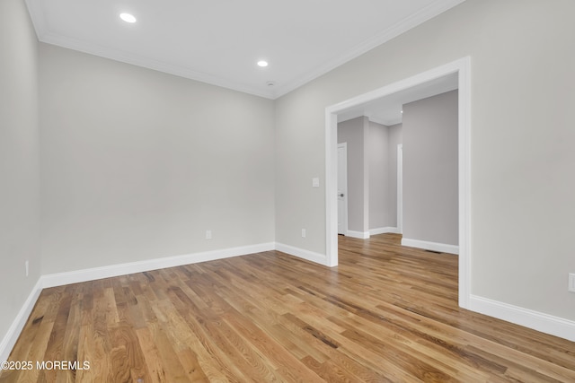 516 13th Ave, Belmar, NJ 07719 - spare room with light wood finished floors, crown molding, baseboards, and recessed lighting
