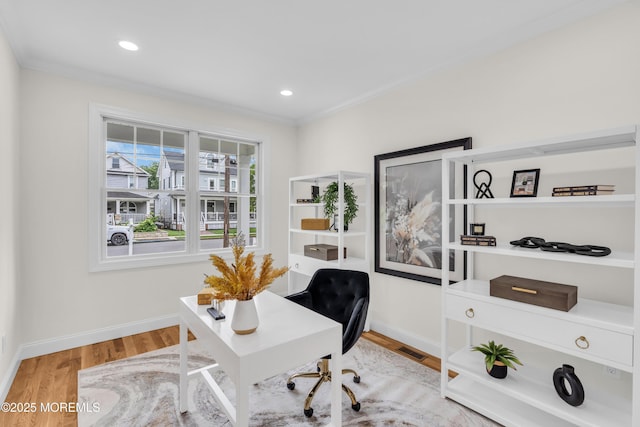 516 13th Ave, Belmar, NJ 07719 - office area featuring wood finished floors and recessed lighting