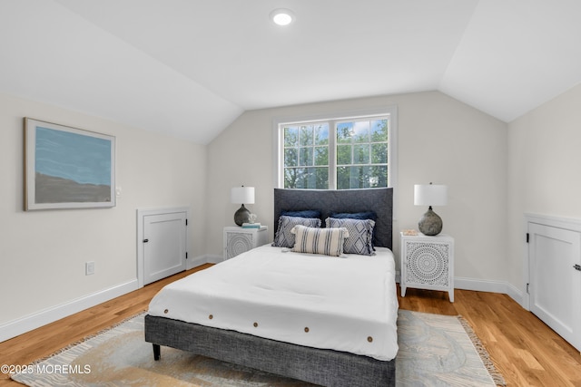 516 13th Ave, Belmar, NJ 07719 - bedroom with vaulted ceiling and light wood finished floors