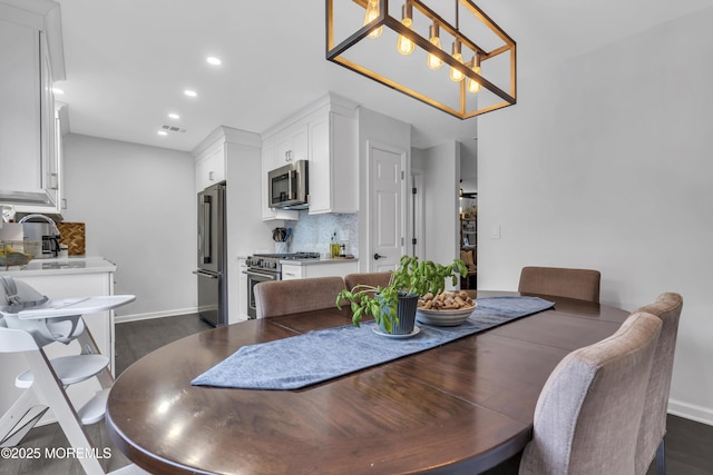 108 Drs James Parker Blvd Unit D8, Red Bank, NJ 07701 - dining room featuring baseboards, dark wood-type flooring, and recessed lighting
