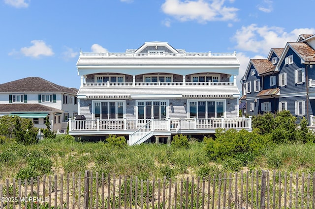 1055 Ocean Ave, Mantoloking, NJ 08738 - rear view of house with a balcony and a deck
