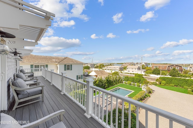 1055 Ocean Ave, Mantoloking, NJ 08738 - wooden terrace with a residential view