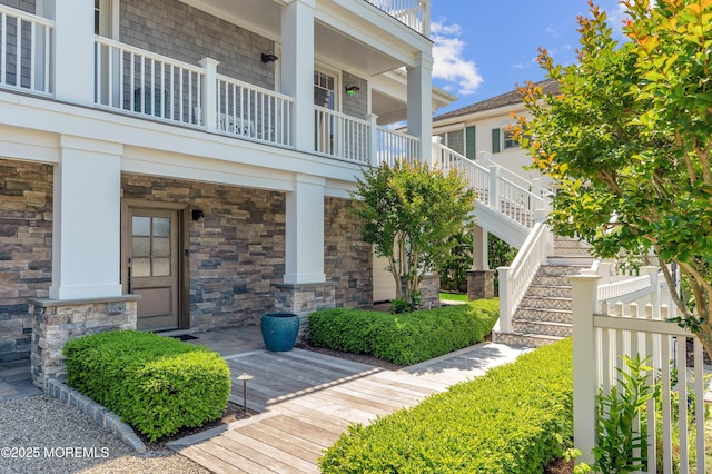 1055 Ocean Ave, Mantoloking, NJ 08738 - view of property featuring stairway