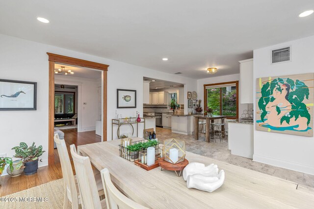 29 Grand Ave, Atlantic Highlands, NJ 07716 - dining area featuring recessed lighting, light wood-type flooring, and baseboards