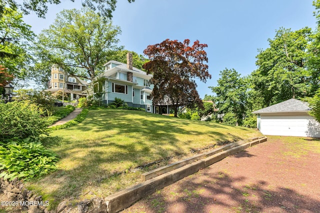 29 Grand Ave, Atlantic Highlands, NJ 07716 - view of grassy yard with a garage