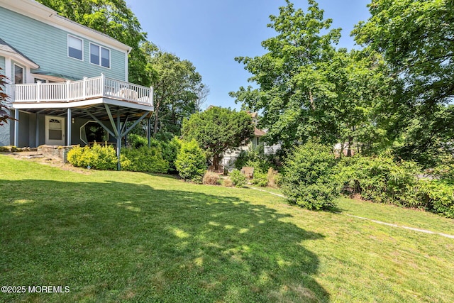 29 Grand Ave, Atlantic Highlands, NJ 07716 - view of green lawn with a deck
