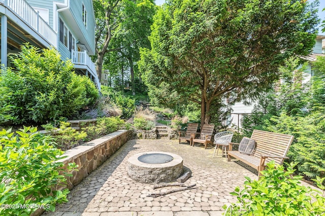 29 Grand Ave, Atlantic Highlands, NJ 07716 - view of patio with a fire pit