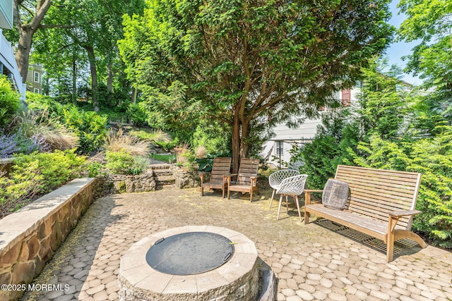 29 Grand Ave, Atlantic Highlands, NJ 07716 - view of patio with a fire pit