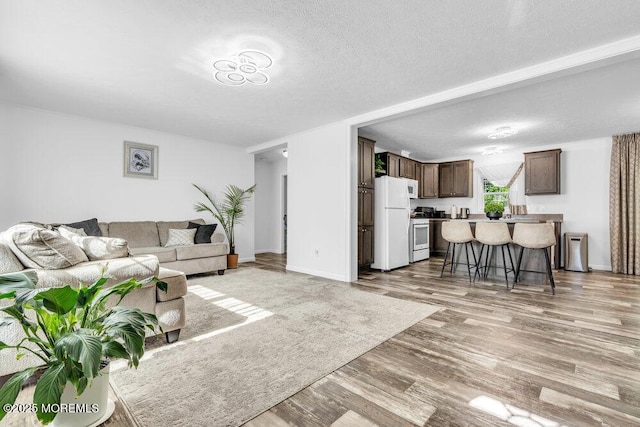 120 Circle Dr, Manchester, NJ 08759 - living area featuring light wood-type flooring, baseboards, and a textured ceiling