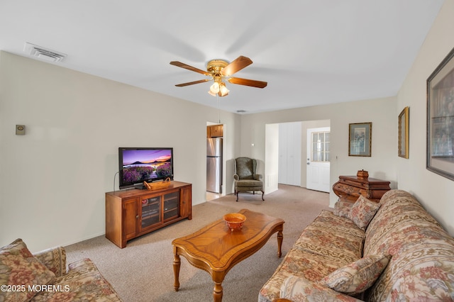 5 Spenser Ct, Brick, NJ 08724 - living room featuring light carpet and a ceiling fan