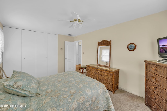 5 Spenser Ct, Brick, NJ 08724 - bedroom featuring light colored carpet, a ceiling fan, a closet, and baseboards