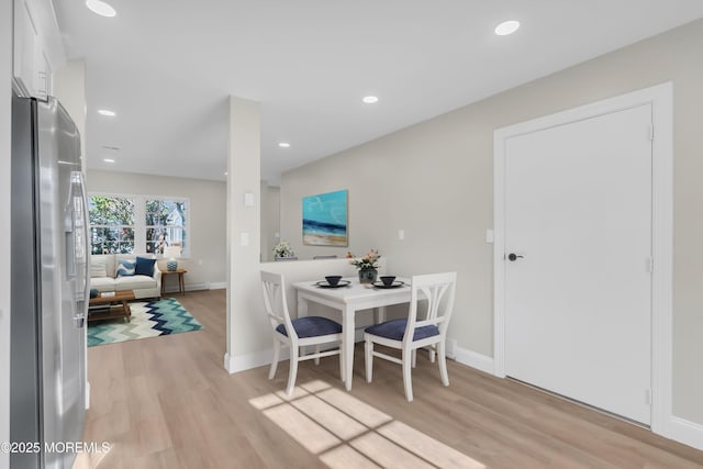 1146B Argyll Cir Unit B, Lakewood, NJ 08701 - dining area with light wood finished floors, baseboards, and recessed lighting