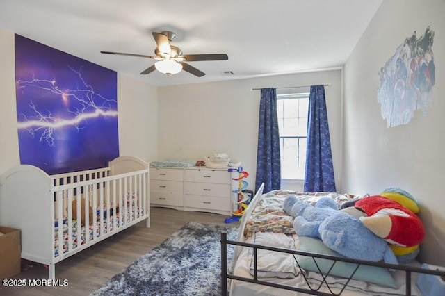 257 Port Monmouth Rd, North Middletown, NJ 07748 - bedroom with wood finished floors and ceiling fan