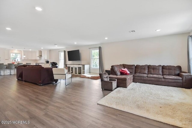 257 Port Monmouth Rd, North Middletown, NJ 07748 - living area with recessed lighting and wood finished floors