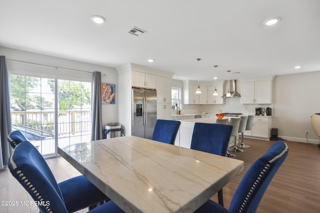 257 Port Monmouth Rd, North Middletown, NJ 07748 - dining area with light wood-type flooring and recessed lighting