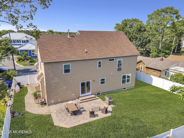 531 Parker Ave, Brick, NJ 08724 - back of house featuring central air condition unit, a shingled roof, a patio area, and entry steps