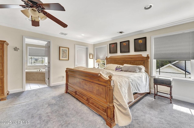 531 Parker Ave, Brick, NJ 08724 - bedroom featuring light carpet, multiple windows, crown molding, baseboards, and recessed lighting